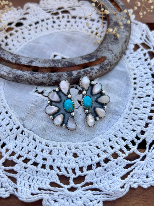 MOP + Sonora Half Cluster Earrings