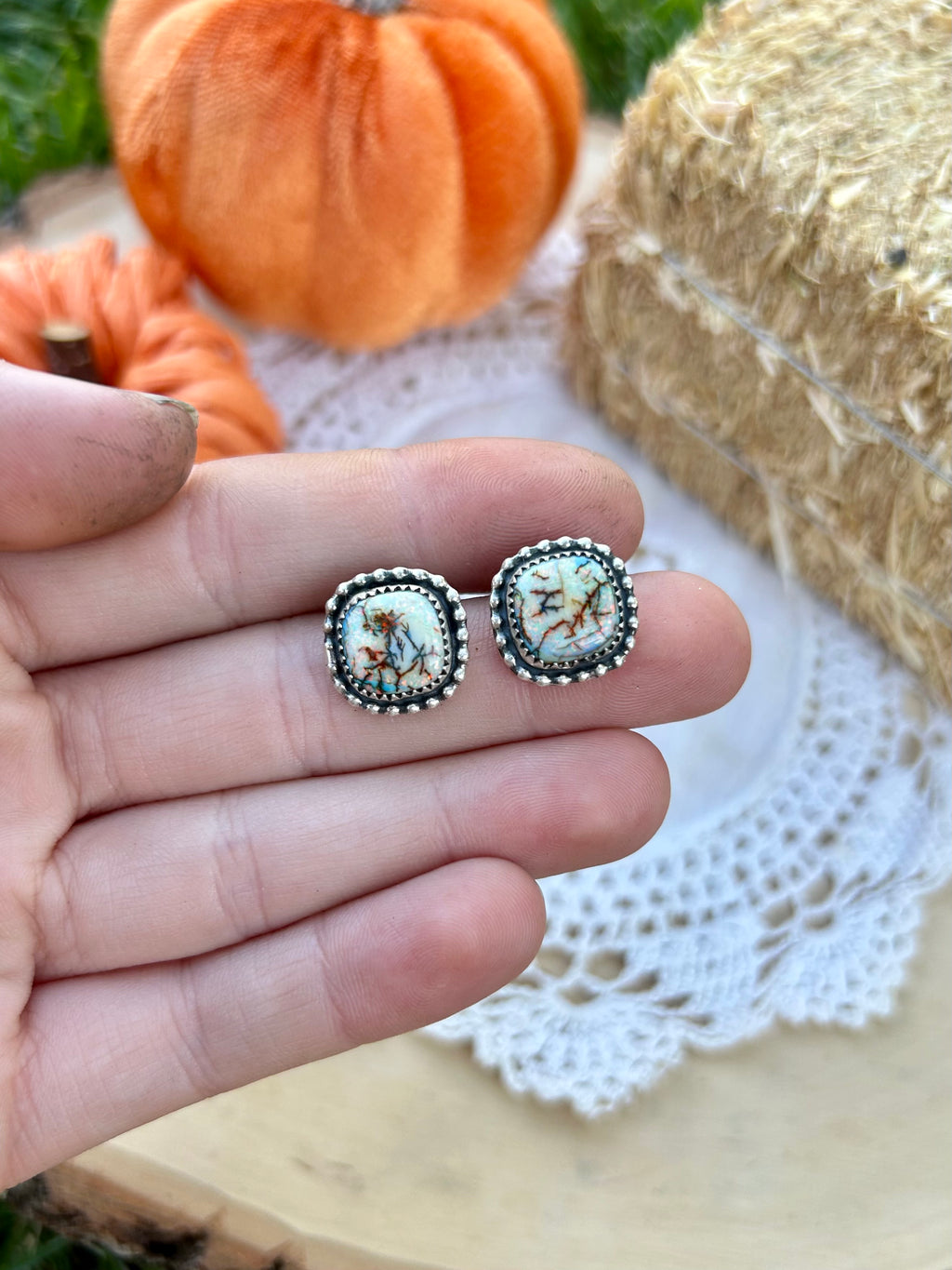 Opal Square Earrings