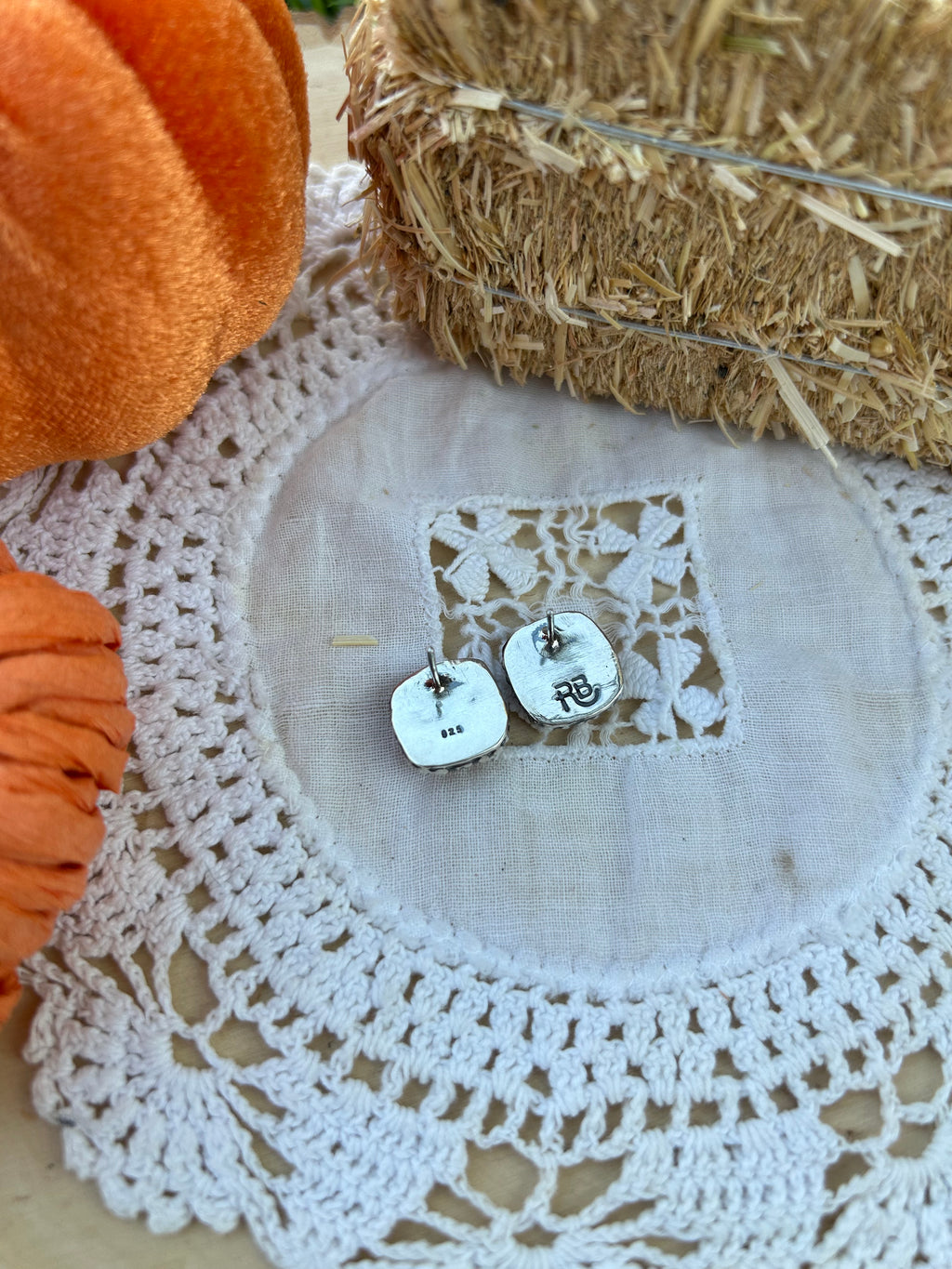 Orange Spiny Earrings