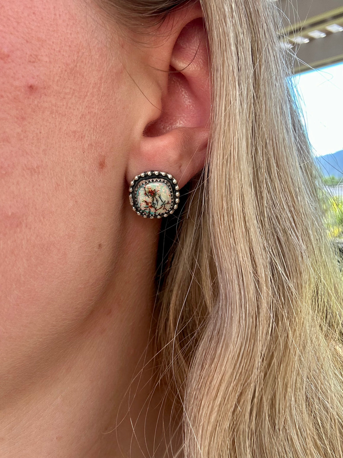 Opal Square Earrings
