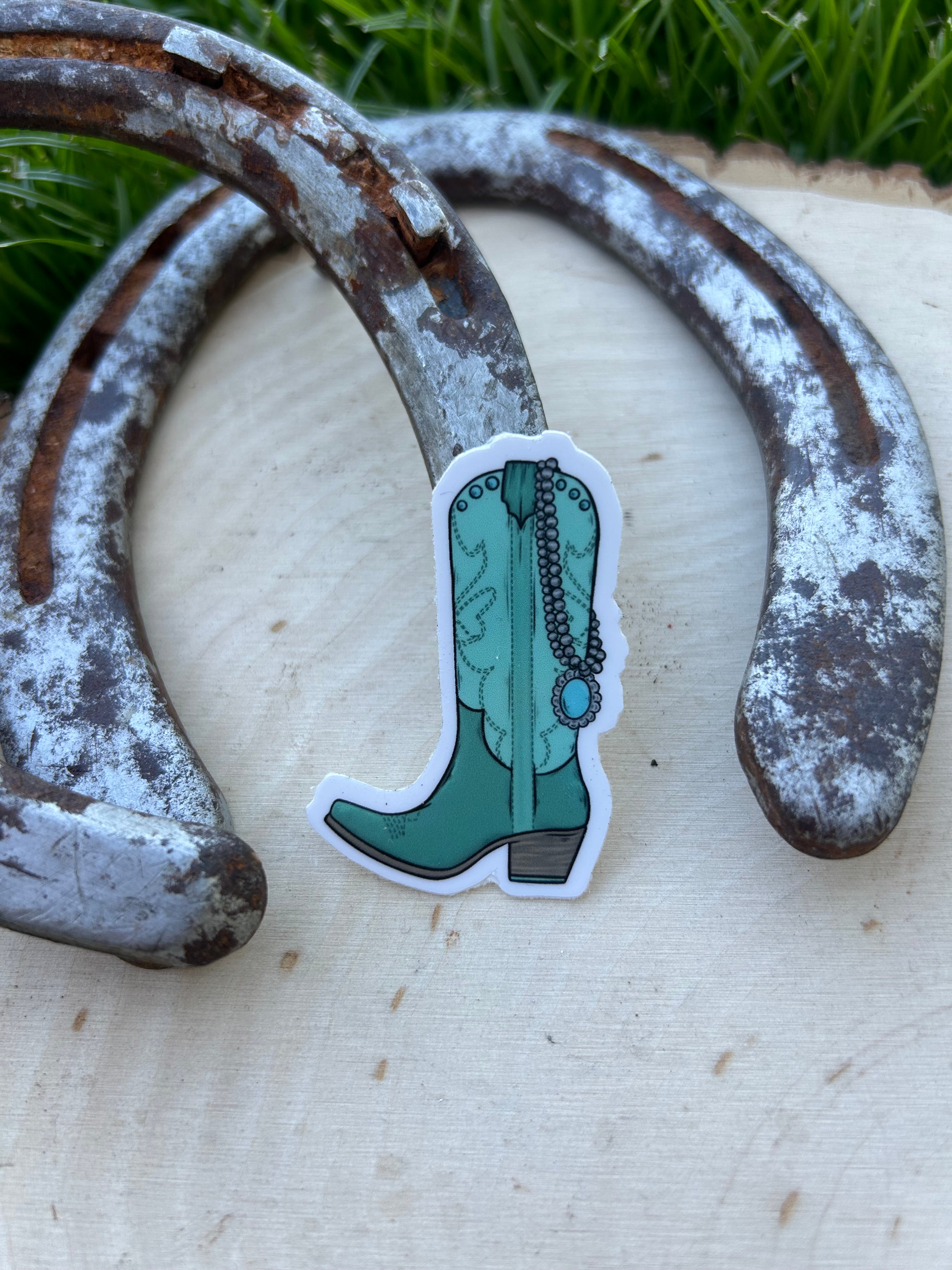 Rae's Turquoise & Silver Boot Stickers