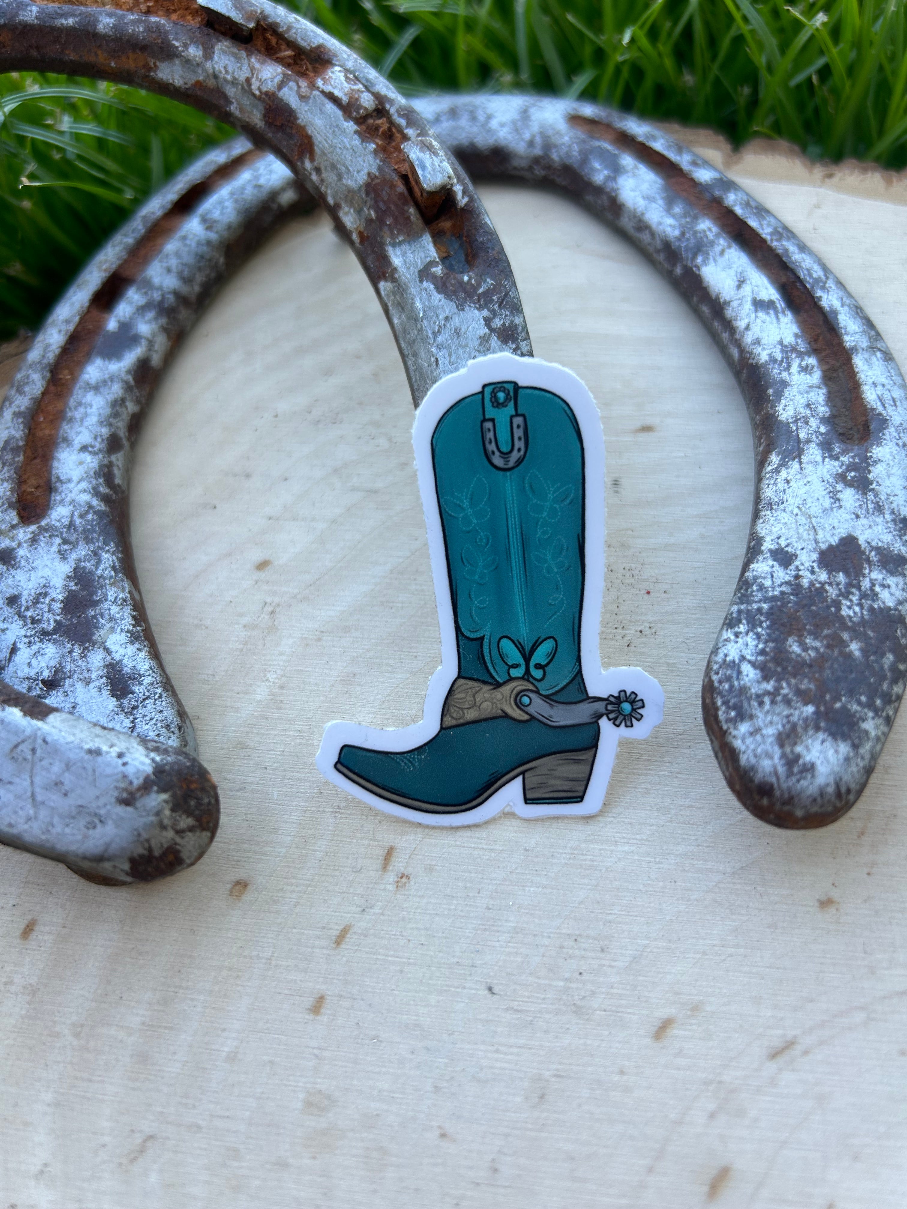Rae's Turquoise & Silver Boot Stickers