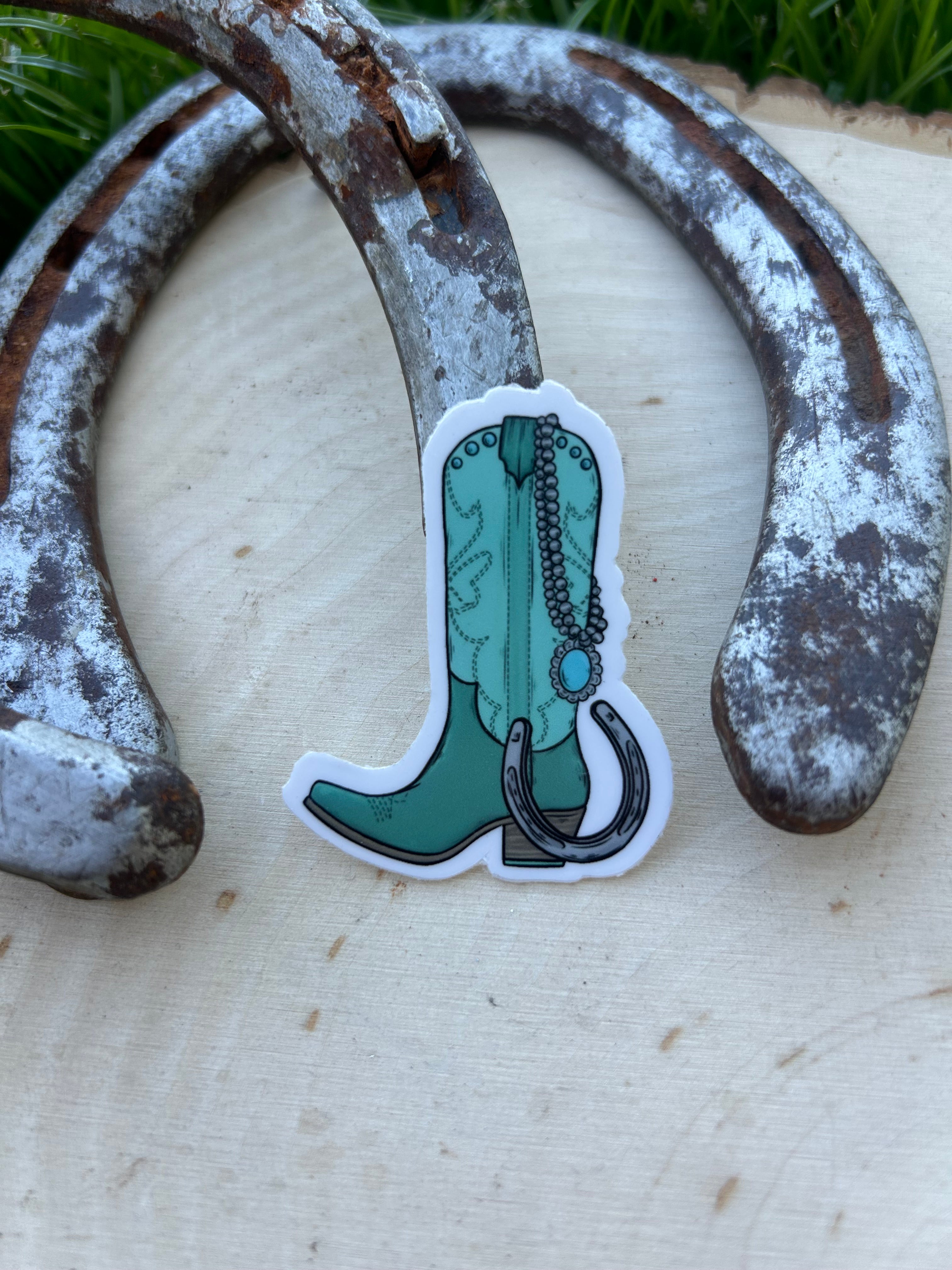 Rae's Turquoise & Silver Boot Stickers