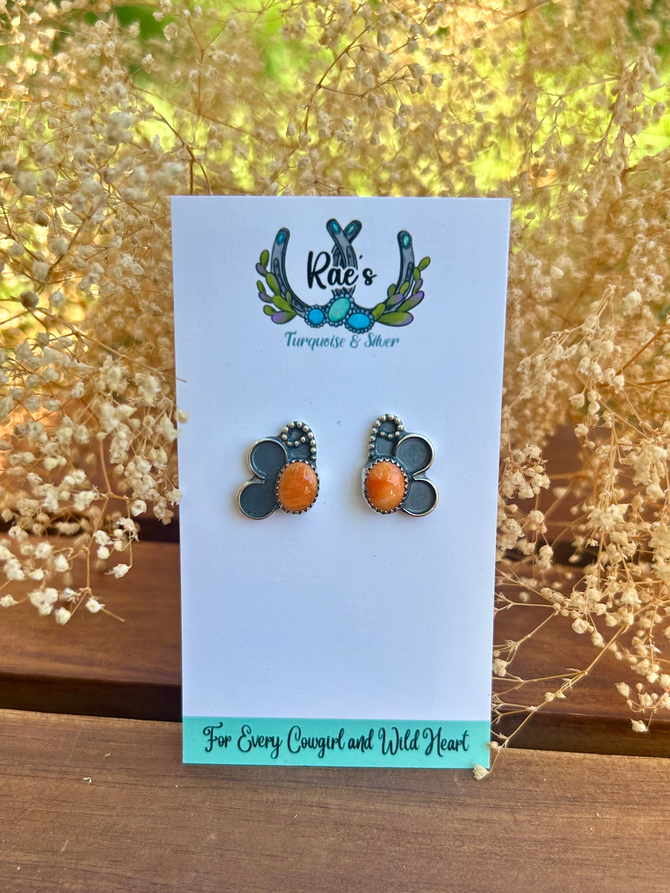 Orange Spiny Butterfly Earrings
