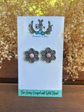 Pink Conch Flower Earrings