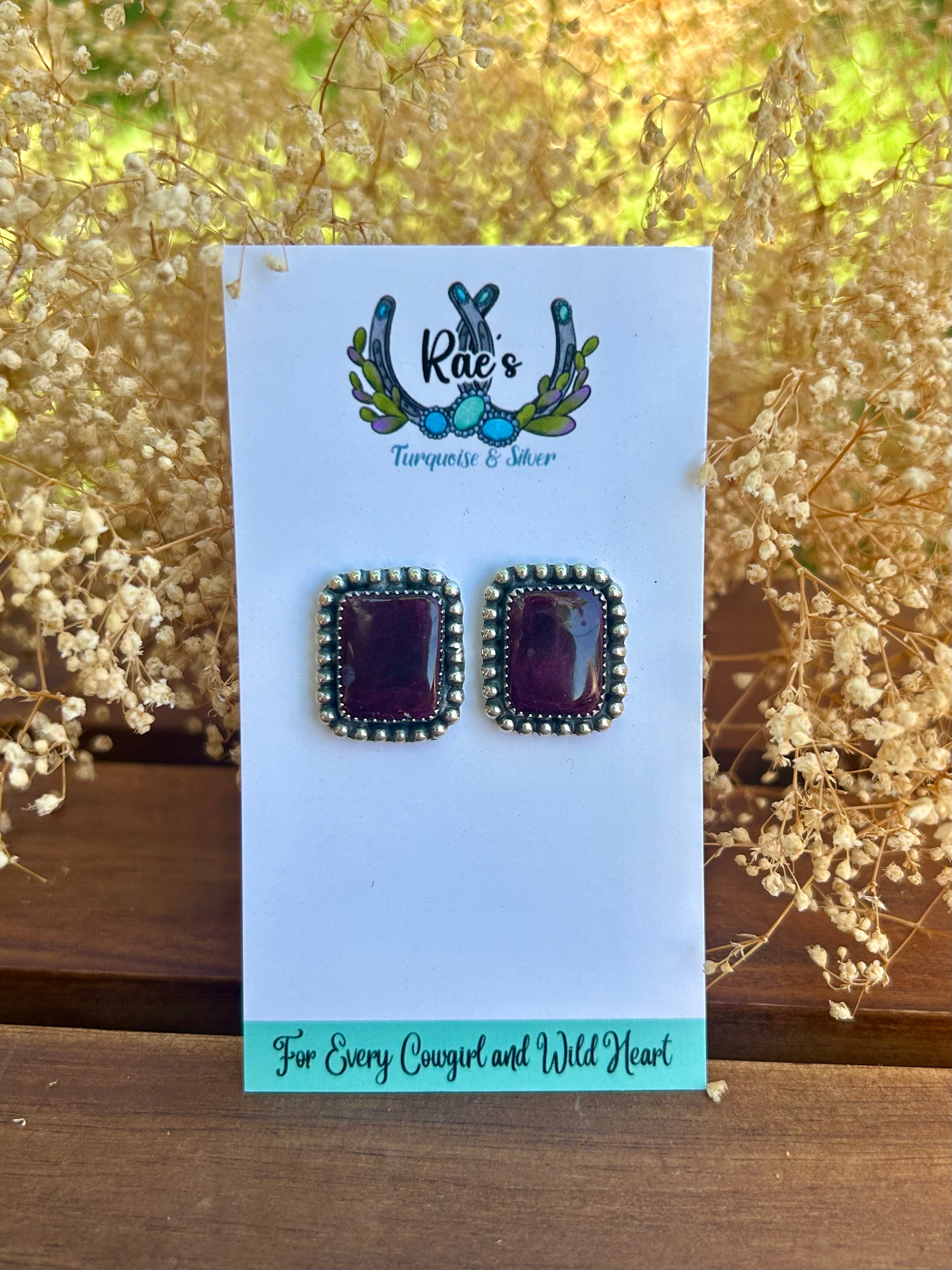 Purple Spiny Earrings