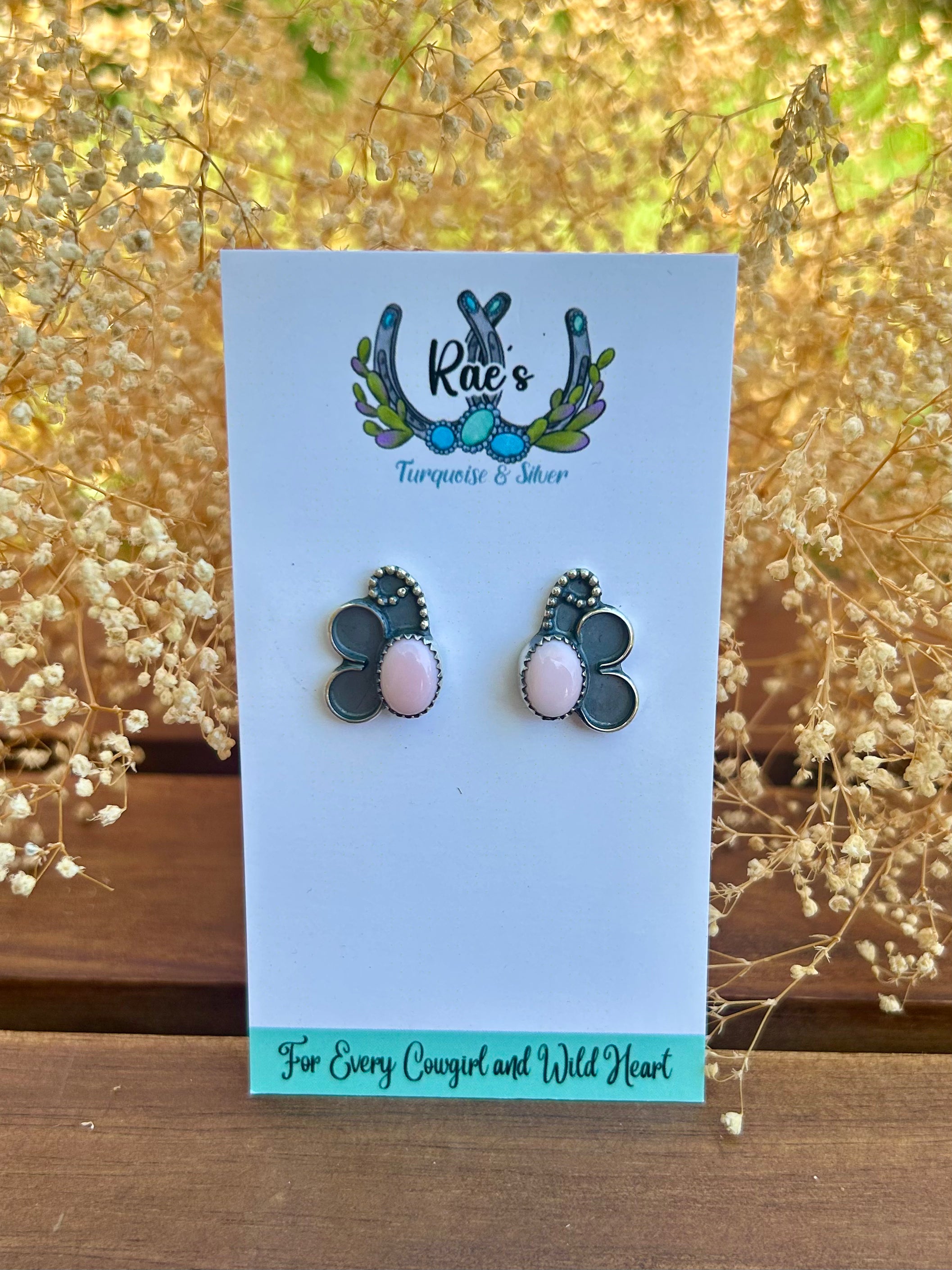 Pink Conch Butterfly Earrings