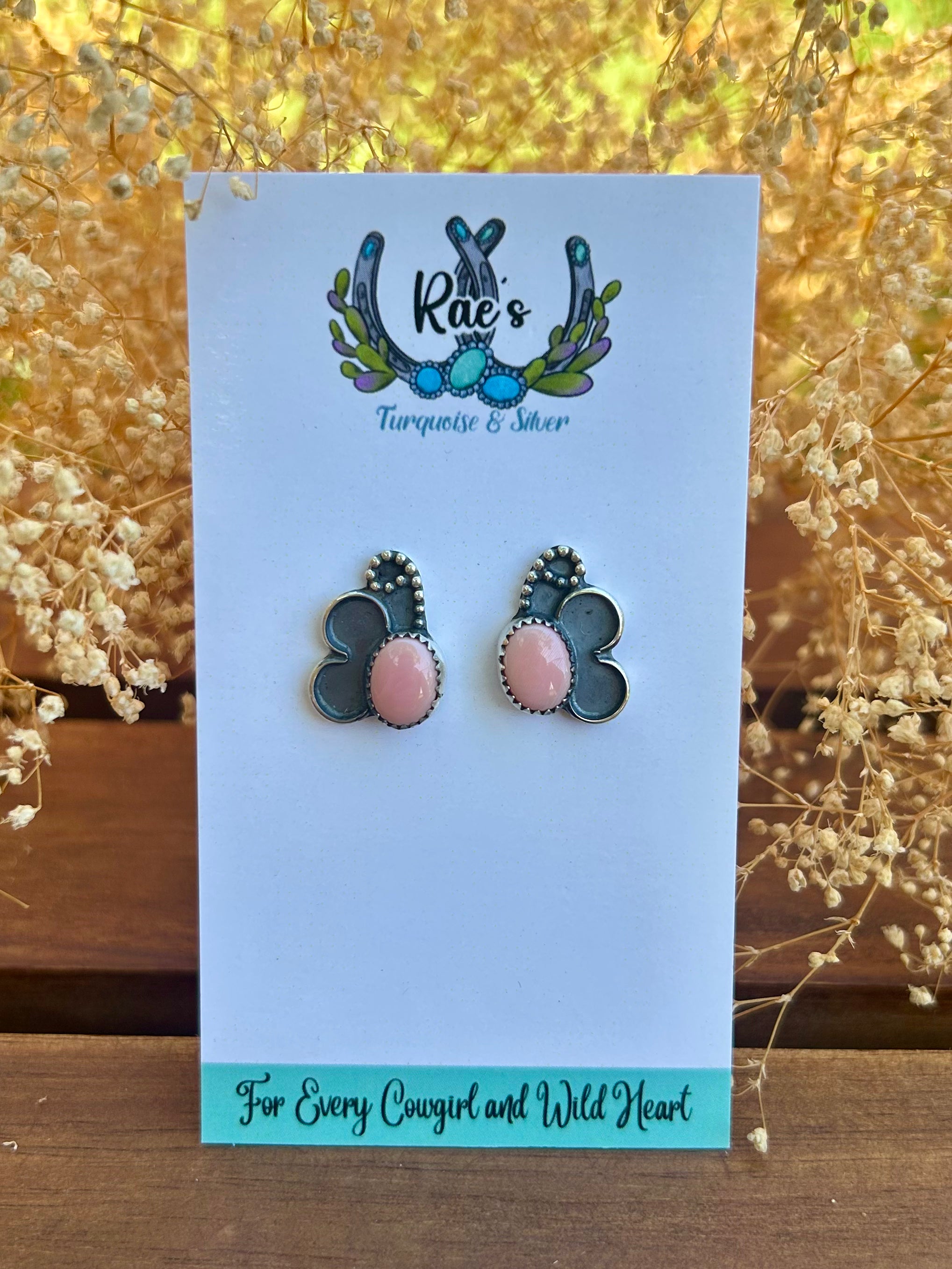 Pink Conch Butterfly Earrings