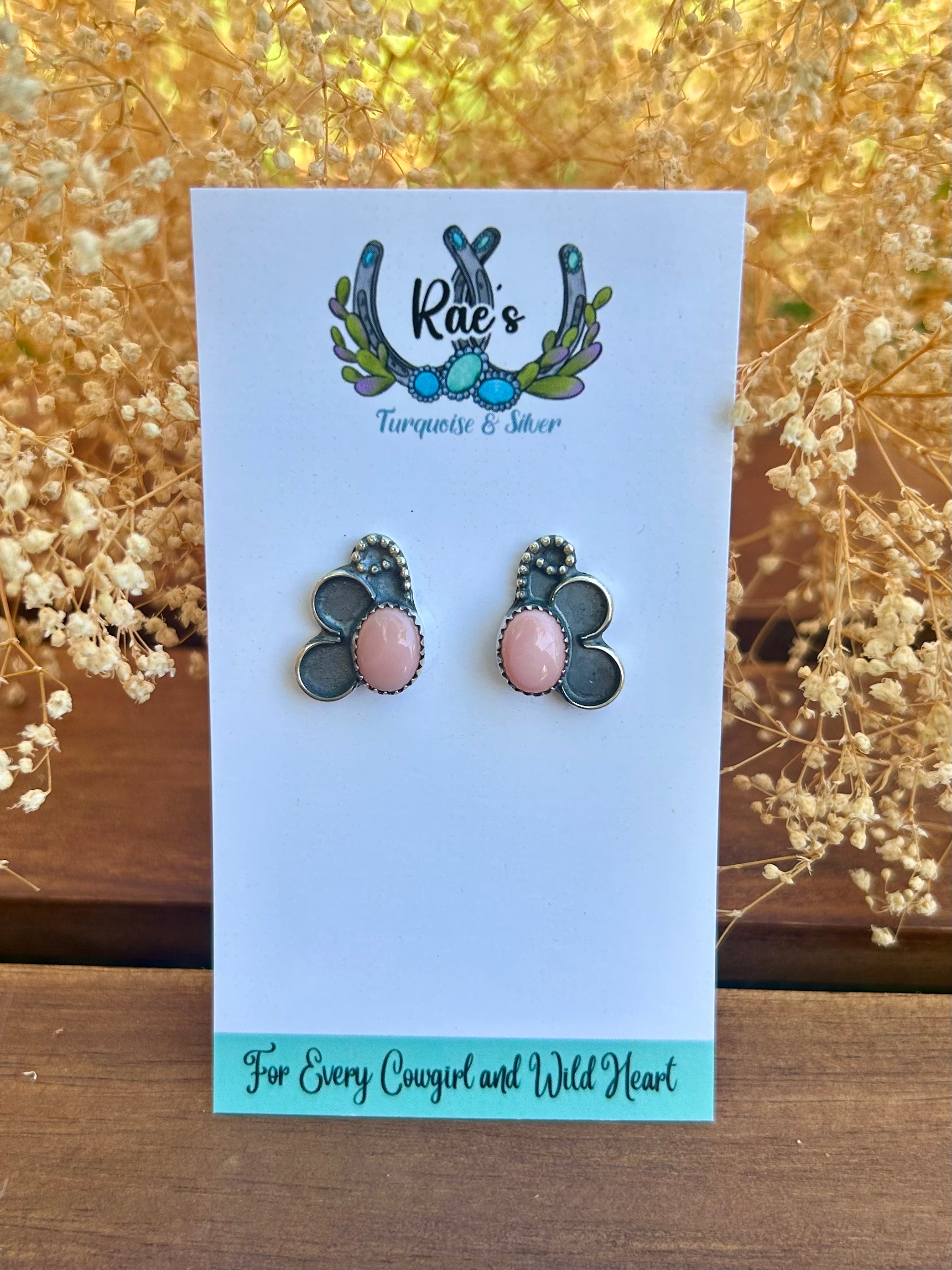 Pink Conch Butterfly Earrings