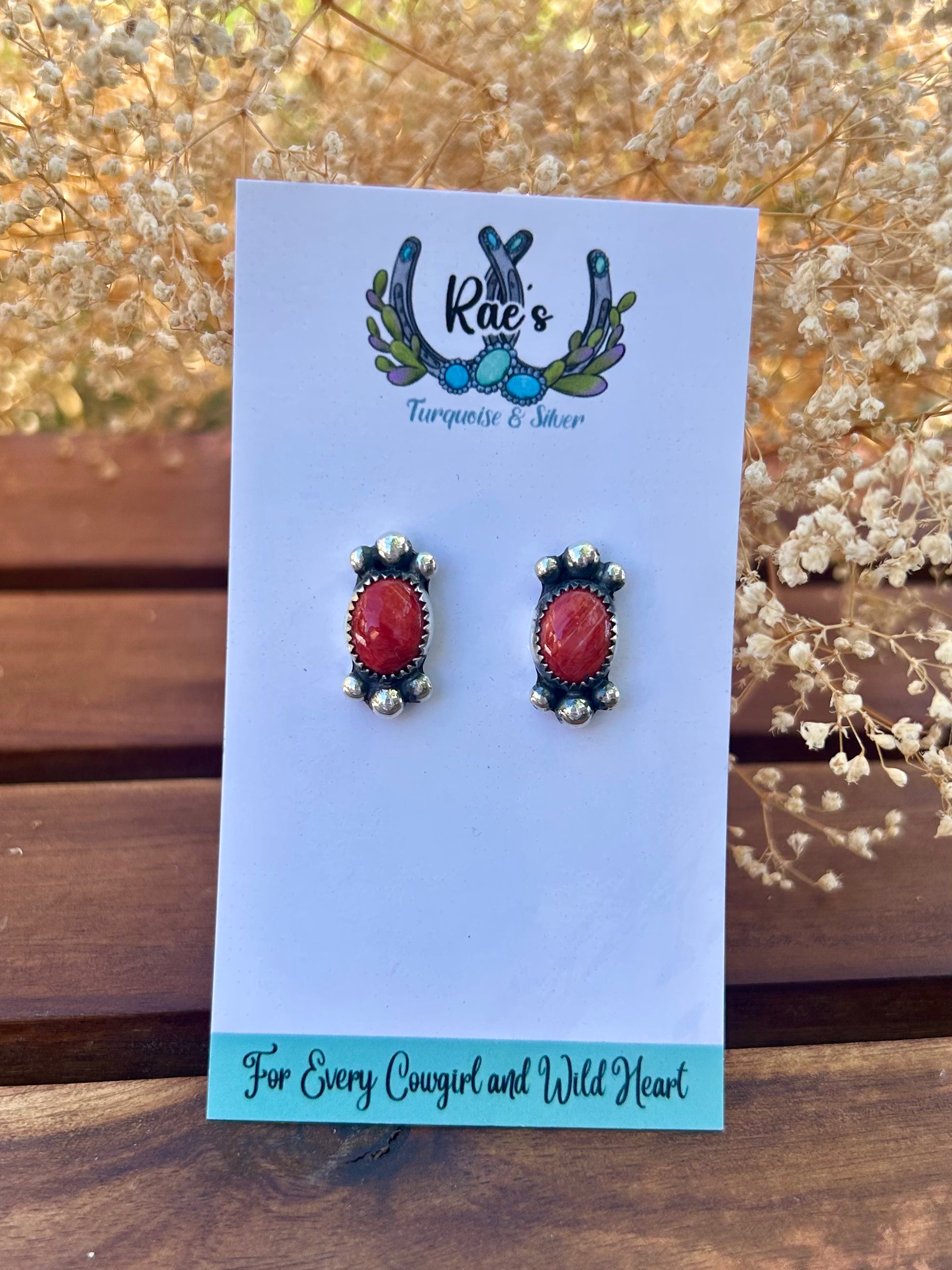 Red Spiny Earrings