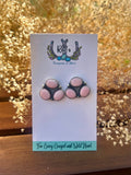Pink Conch Cluster Earrings