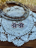 Pink Conch Cluster Earrings