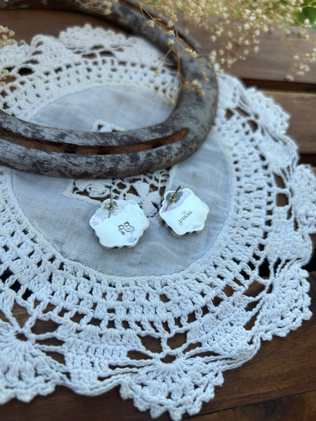 Pink Conch Cluster Earrings